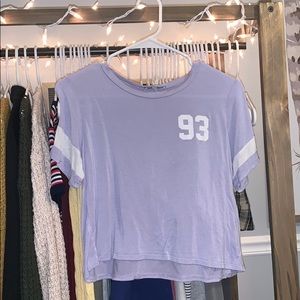 lilac charlotte russe short sleeved top.